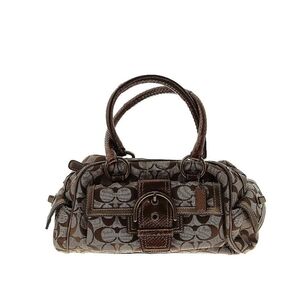 Coach Brown and Gray Patterned Satchel
